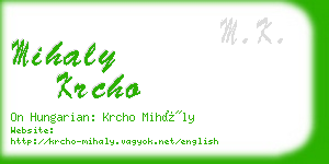 mihaly krcho business card